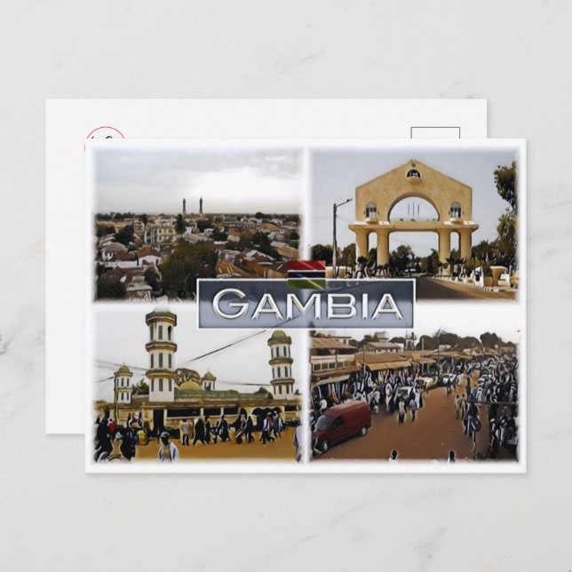 Cartão Postal Gâmbia - Mosaico - (Frente/Verso)