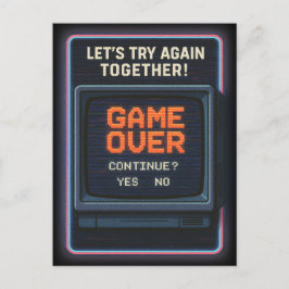 Cartão Postal „Game Over“ lass es uns zusammen versuchen