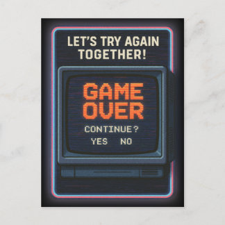 Cartão Postal „Game Over“ lass es uns zusammen versuchen