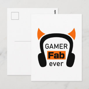 Cartão Postal gamer fab-ever