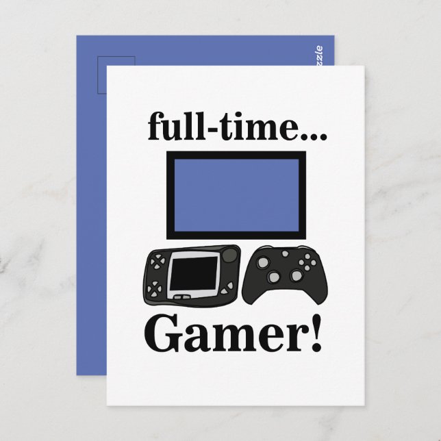 Cartão Postal Gaming Gamer Funny (Frente/Verso)