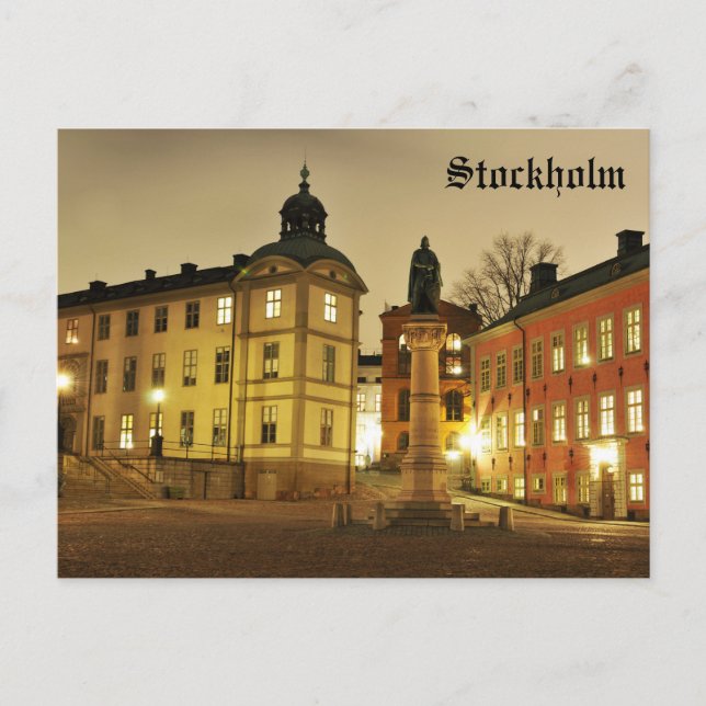 Cartão Postal Gamla Stan em Estocolmo, Suecia (Frente)