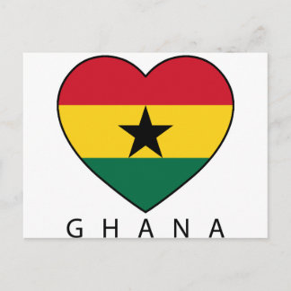 Cartão Postal Gana Soccer Heart "GHANA"-Herz