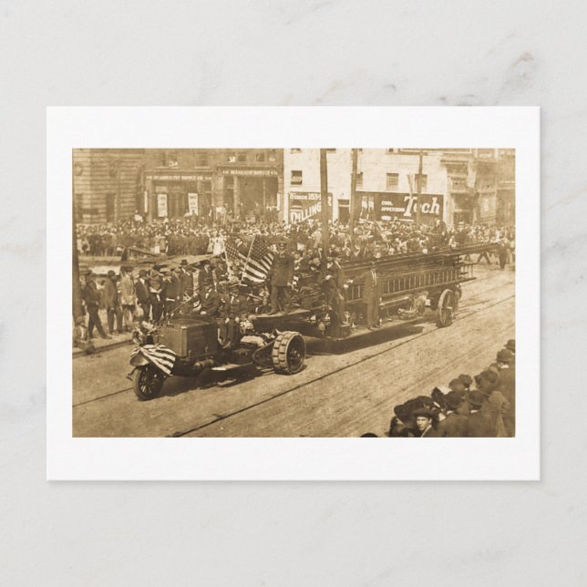 Cartão Postal Gancho e Escada no Desfile - Vinatge (Frente)