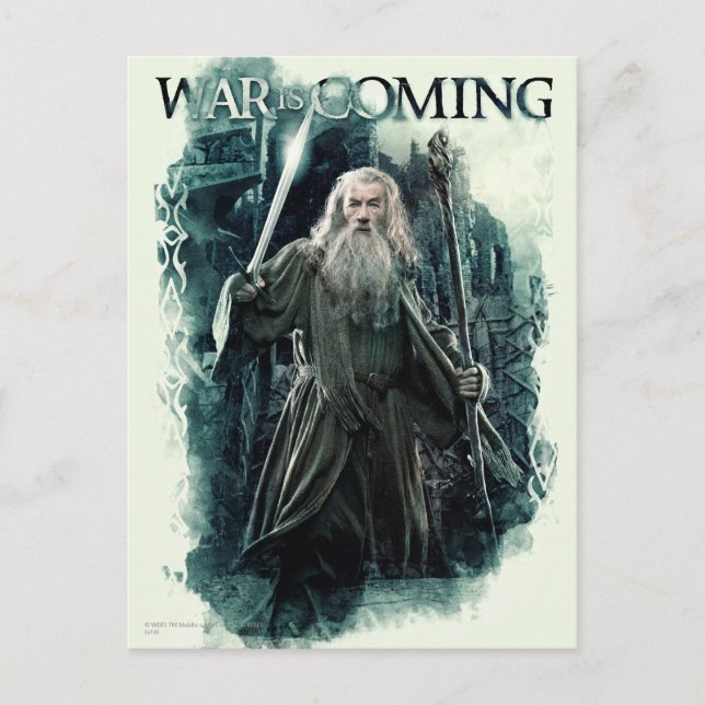 Cartão Postal Gandalf - A Guerra Está Chegando (Frente)