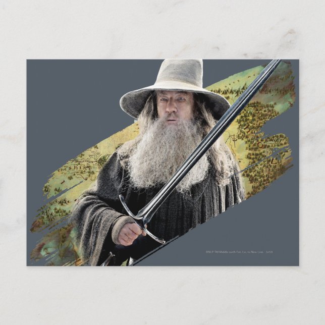 Cartão Postal Gandalf com Espada Verde (Frente)