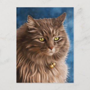 Cartão Postal Gandalf - Silver Tabby Cat Art