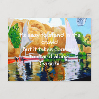 Cartão Postal Gandhi Inspirational Quote Quotation About Courage