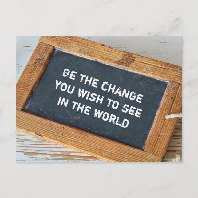 Cartão Postal Gandhi - Sein der Wandel (Frente)