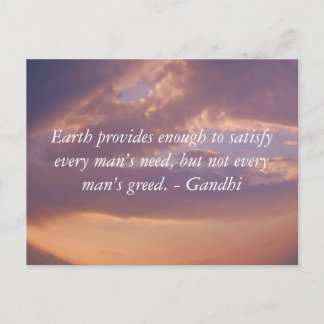 Cartão Postal Gandhi Wisdom Quote With Brown Sky