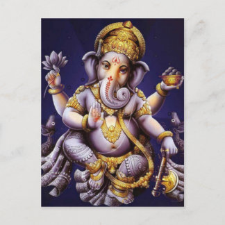 Cartão Postal Ganesh Ganesha Hindu India Asian Elephant Deity