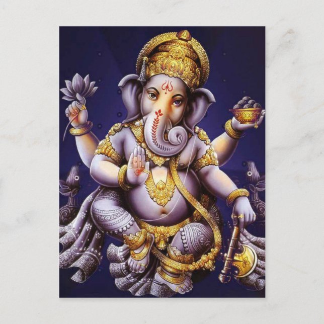 Cartão Postal Ganesh Ganesha Hindu India Asian Elephant Deity (Frente)