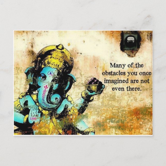 Cartão Postal Ganesh Ganesha, Unidade de Elefante Asiática Hindu (Frente)