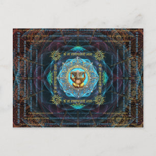 Cartão Postal Ganesha- Om Gam Ganapataye Namah