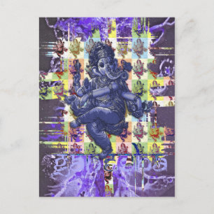 Cartão Postal GANESHA pintura violeta