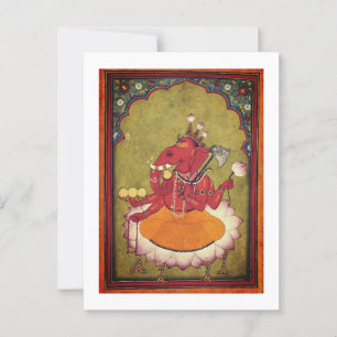 Cartão Postal Ganesha prestes a jogar seu lótus