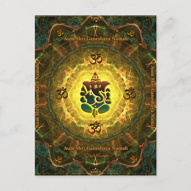 Cartão Postal Ganesha - Sucesso, Vitória, Prosperidade, Conhecim (Frente)