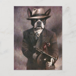 Cartão postal Gangster Boston Terrier da Vintage d