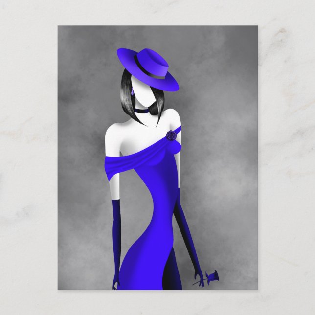 Cartão Postal Gangster Romântico Lady com Cartão-Postal Rosa (Frente)