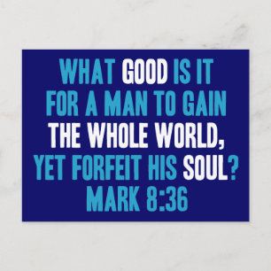 Cartão Postal Ganhe o mundo inteiro e ainda perca sua alma. Marc
