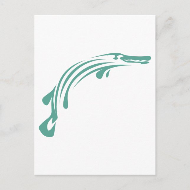 Cartão Postal Gar Fish de Alligador (Frente)