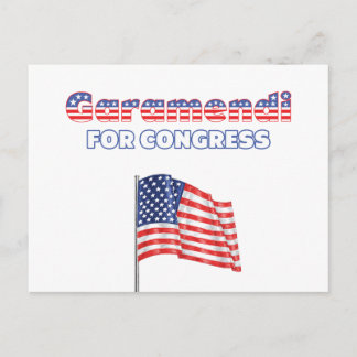 Cartão Postal Garamendi para o Congresso Bandeira Americana Patr