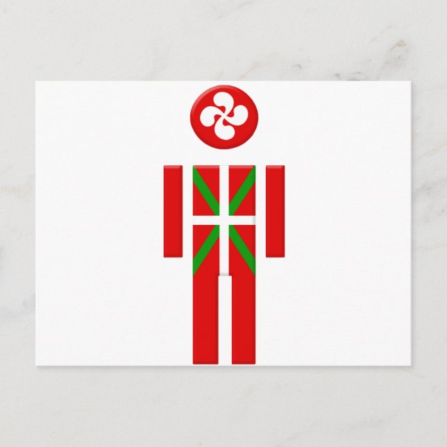 Cartão Postal Garçon Basque drapeau Euskadi (Frente)