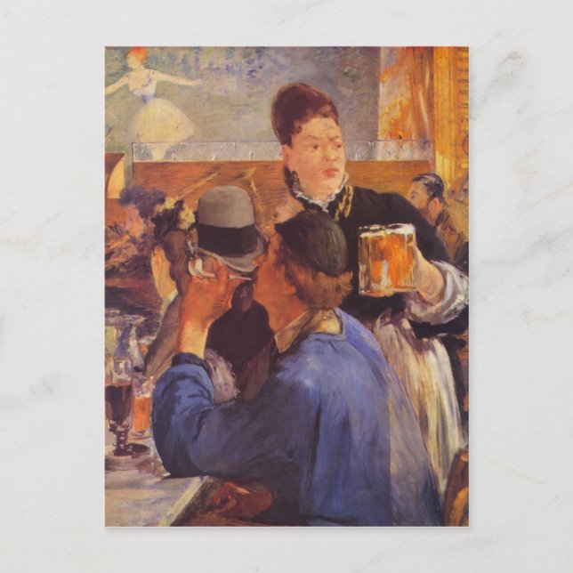 Cartão Postal Garçonete de cerveja por Edouard Manet (Frente)