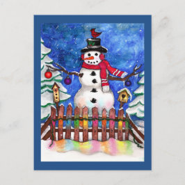 Cartão Postal Garden Snowman