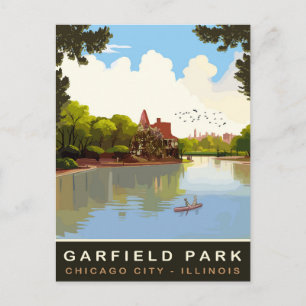 Cartão Postal Garfield Park, Chicago, Illinois, Viagens vintage