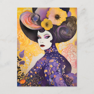 Cartão Postal Garganta Arraste Rainha Klimt Estilo