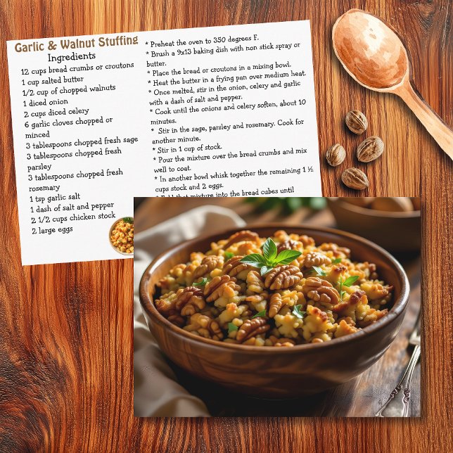 Cartão Postal Garlic and Walnut Stuffing Recipe Card (Criador carregado)