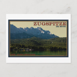 Cartão Postal Garmisch - Zugspitze acima do Eibsee