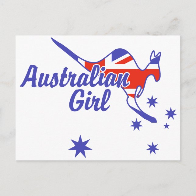 Cartão Postal Garota australiana (Frente)