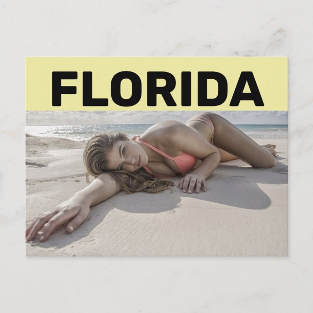 Cartão Postal GAROTA BIKINI BONITO FLORIDA EM PRAIA Cartão-posta (Frente)