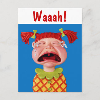 Cartão Postal Garota Chorando