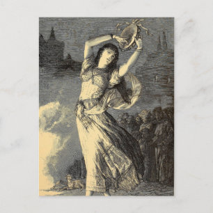 Cartão Postal Garota cigana da era vitoriana