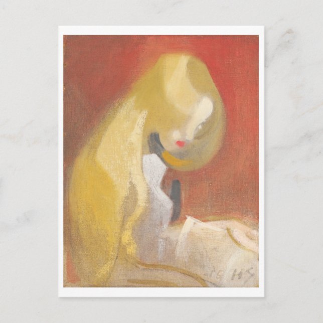 Cartão Postal Garota com cabelo loiro, Helene Schjerfbeck (Frente)