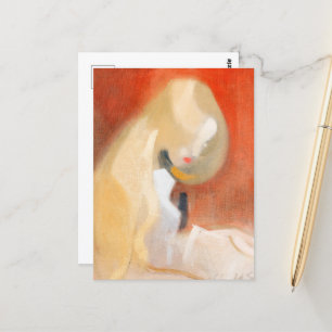 Cartão Postal Garota com cabelo loiro por Helene Schjerfbeck