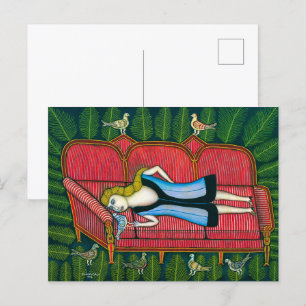 Cartão Postal Garota com Pombos Morris Hirshfield