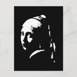 Cartão Postal Garota de abstrato com brinco de pérolas