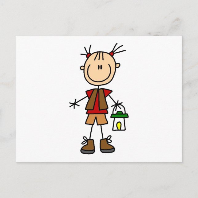 Cartão Postal Garota de acampamento com Camisetas e presentes de (Frente)