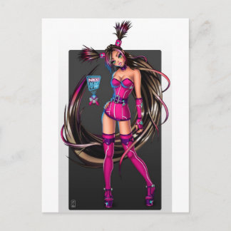 Cartão Postal Garota de Anime de Ficção Científica Nikki