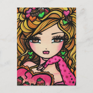 Cartão Postal Garota de Arte Mermaid Fantasy
