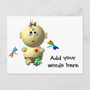 CARTÃO POSTAL GAROTA DE BEBÊ COM 4 DESENHOS