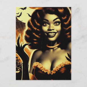 Cartão Postal Garota de Halloween