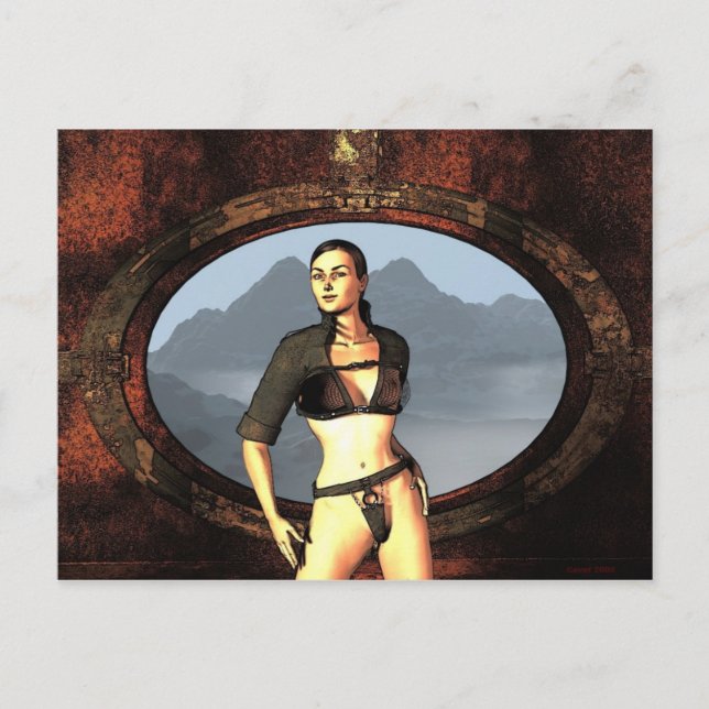 Cartão Postal garota de quadrinhos (Frente)