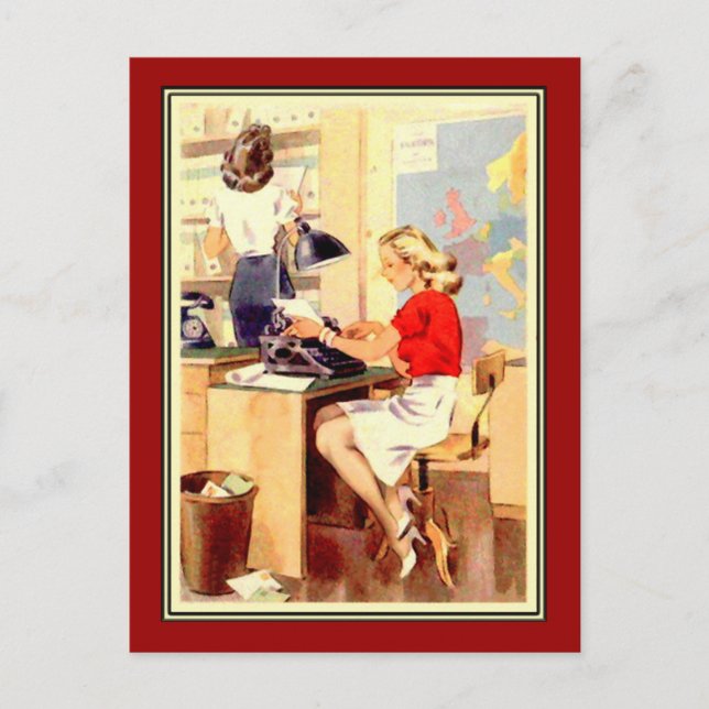Cartão Postal Garota de Trabalho (Frente)