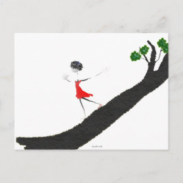 Cartão Postal Garota descendo uma árvore