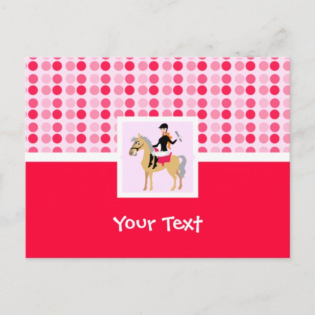 Cartão Postal Garota Equestre Bonita. (Frente)